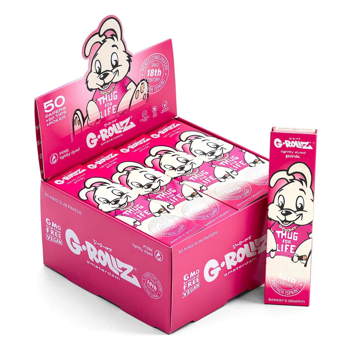 G-Rollz Feuilles à rouler Rose + carton